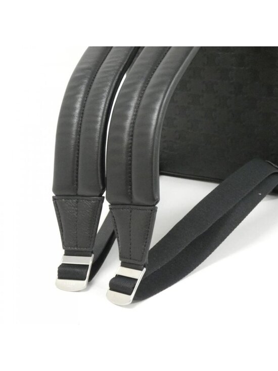 Celine Leather Macadam Monogram Backpack Black